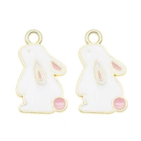 10pcs enamel charms animals rabbit pendant for necklace earrings diy fashion child handmade bracelet anklet keychain accessories