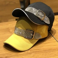 2021 trends crystal rhinestone baseball cap female shiny visors hat adjustable sun hats tennis cap fashion caps for women