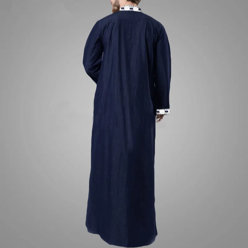 Исламский Арабский Кафтан для мужчин мусульманское кружевное лоскутное платье с