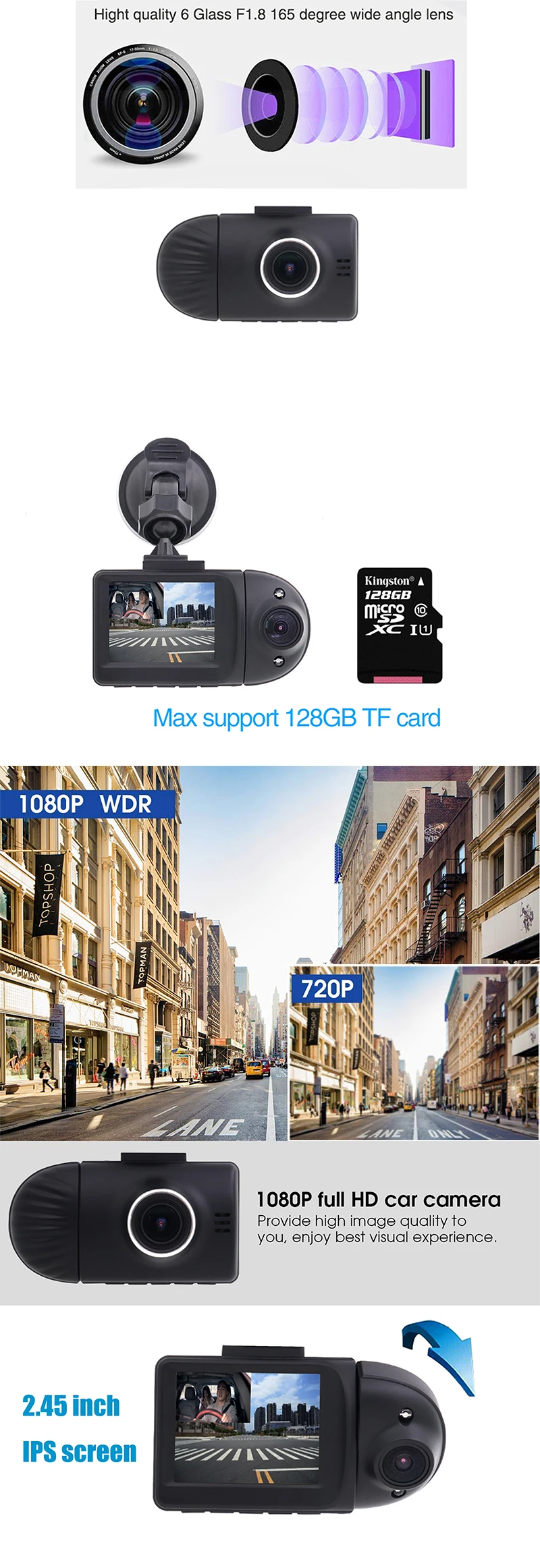 Ainina такси dashcam dual 1080p sony сенсор Автомобильная камера рекордер для uber такси водителя, ночного видения автомобиля Das hcam