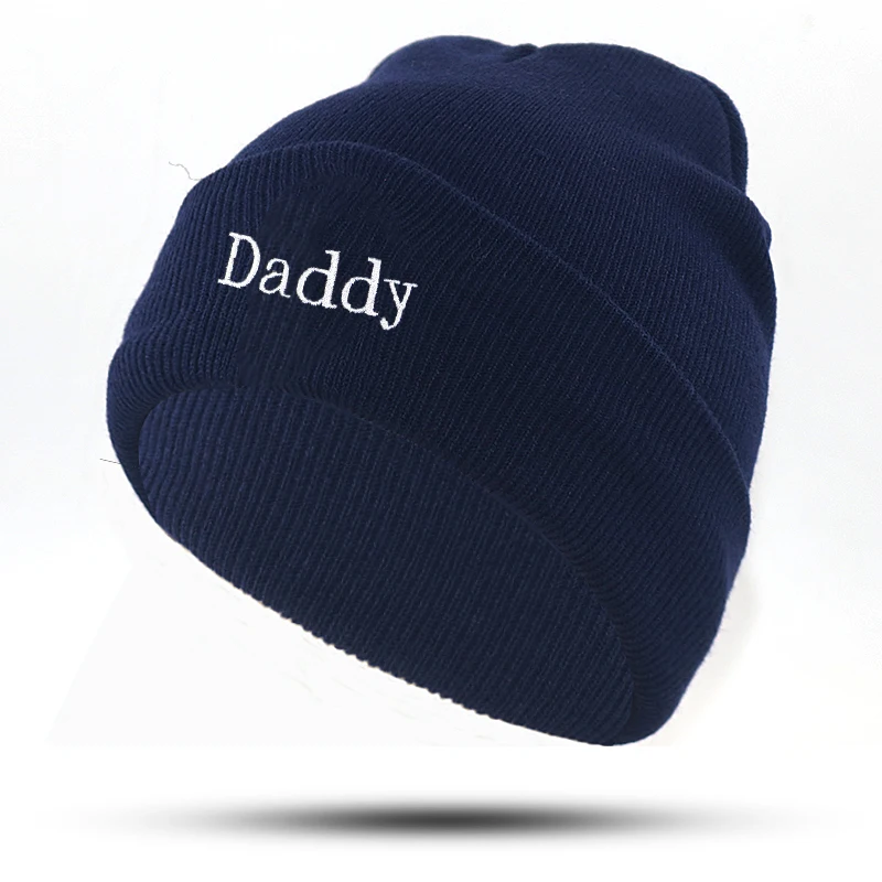 

fashion Daddy hat letter embroidery beanie cap cotton flexible soft warm knitted hats warm winter ski cap wholesale