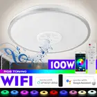 100 Вт современный RGB светодиодный умный потолочный светильник для дома, спальни, гостиной, Wi-Fi приложение, умный потолочный светильник с управлением, bluetooth музыкальный светильник