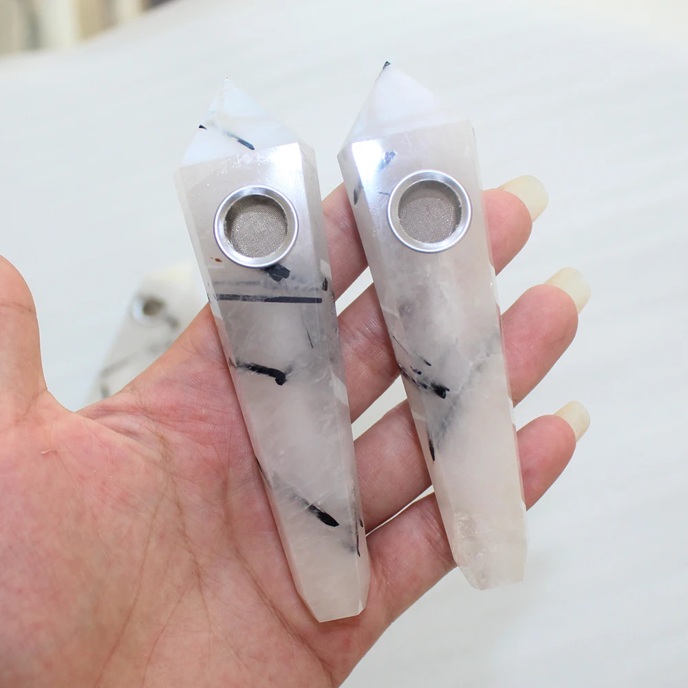 Runyangshi 1 шт. натуральные черные волосы кварцевый струйный камень кристальная