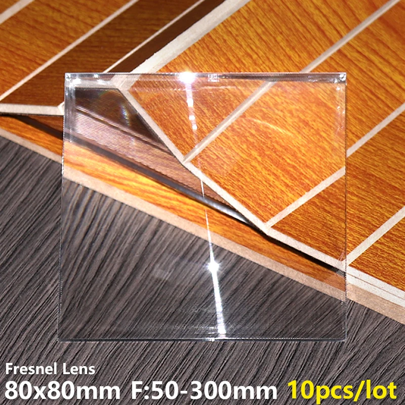 Fresnel Lente 80×80 mm F50300 mm Comprimentos Focais Alta Definição Led Luz Luzes do Palco Lanterna Projetor Faça Você Mesmo Customizável