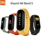 Оригинальный Смарт-браслет Xiaomi Mi Band 5 NFC, умный фитнес-браслет с AMOLED-дисплеем, трекер, Bluetooth, пульсометр, смарт-браслет Miband 5