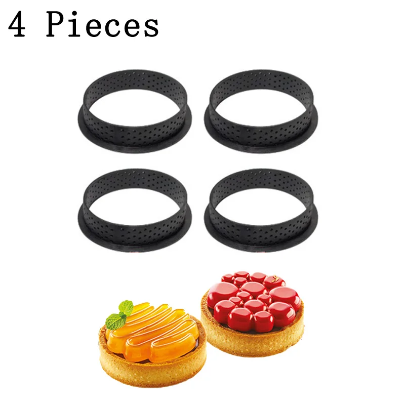 4 Pieces Meibum пластиковое ПЕРФОРИРОВАННОЕ Tart кольцо костюм французский десерт Форма яйцо Tart форма фруктовый торт печенье украшения кухонные принадлежности для выпечки - Цвет: 4 Pieces
