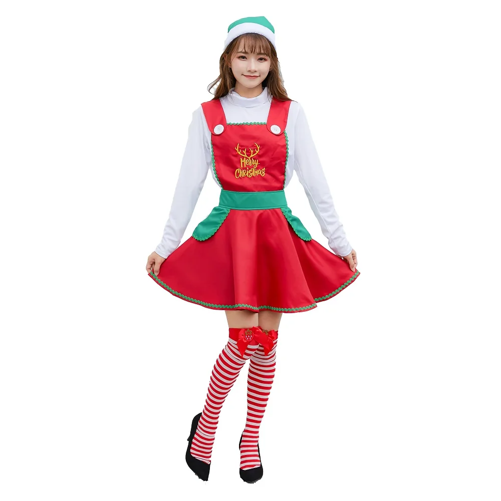 2019 Рождественская вечеринка сексуальный женский костюм для взрослых красное