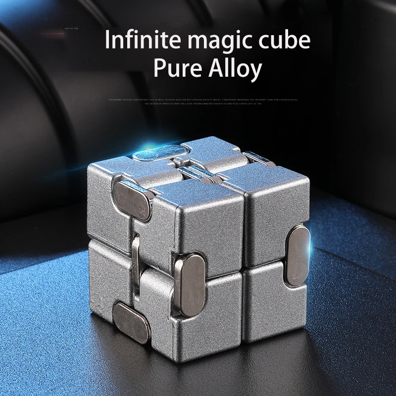 Cubo m&aacute;gico infinito para ni&ntilde;os y adultos, juguetes de descompresi&oacute;n con ventilaci&oacute;n, rompecabezas, RelaxOffice, entretenimiento, Metal-1