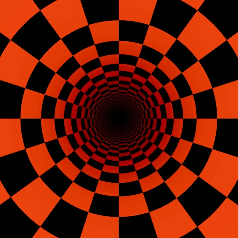 Напольный коврик 3D геометрический черно белый клетчатый мозаичный с принтом