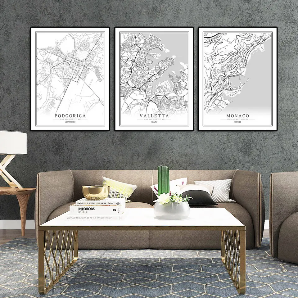 Современный город исландский Ватикан княгинская карта Андорра настенные