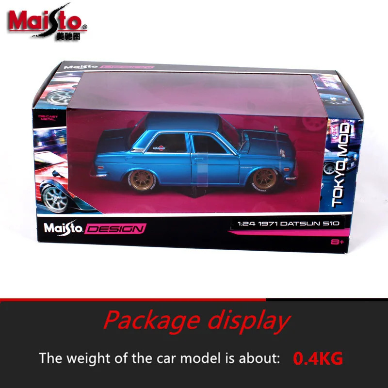 Модель автомобиля Maisto 1:24 Nissan 1971 DATSUN 510 из сплава модель имитация коллекция