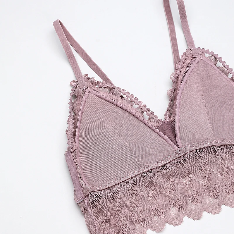 

Lace bra without underwire straps vest bra small bra thin summer bra set Pudaoo
