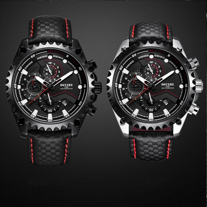 

2020 Luxury Men's Automatic Mechanical Watch Top Brand Warterproof Watches for Men Luminous Sport Leather Belt Male Wristwatches