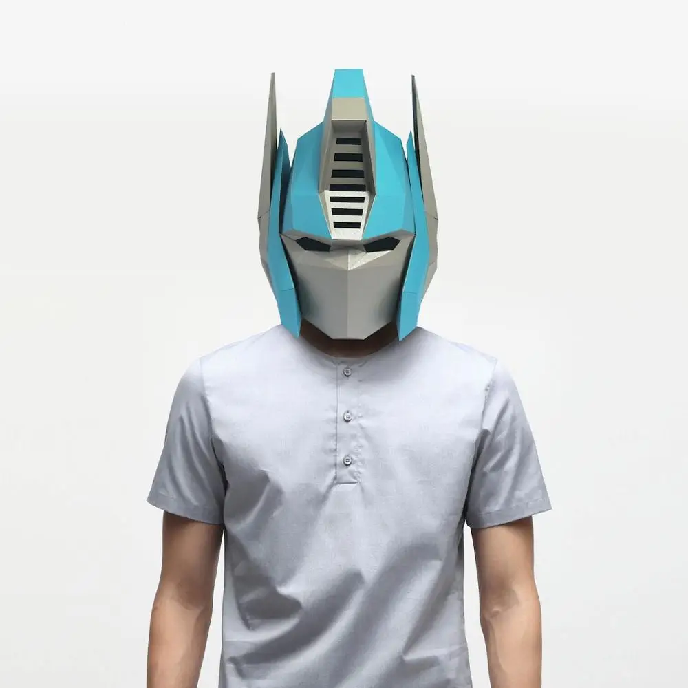 

Paper Mask 3d Optimus Prime Costume Cosplay DIY Paper Craft Model Mask Christmas Halloween Prom Party Gift