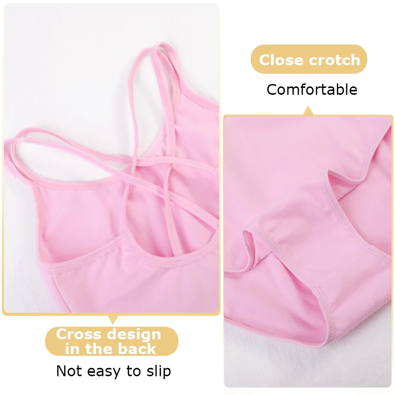 

Girls Ballet Leotard Spaghetti Strap Camisole Candy Color Dance Leotard Ballet Costumes Low Back Child Gymnastic Dance Bodysuit