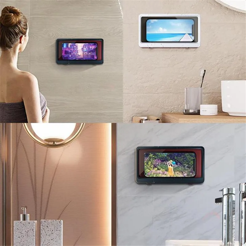 

Bathroom Amusement Superb Gadget Bathroom Waterproof Mobile Phone Holder Wall Storage Box EF