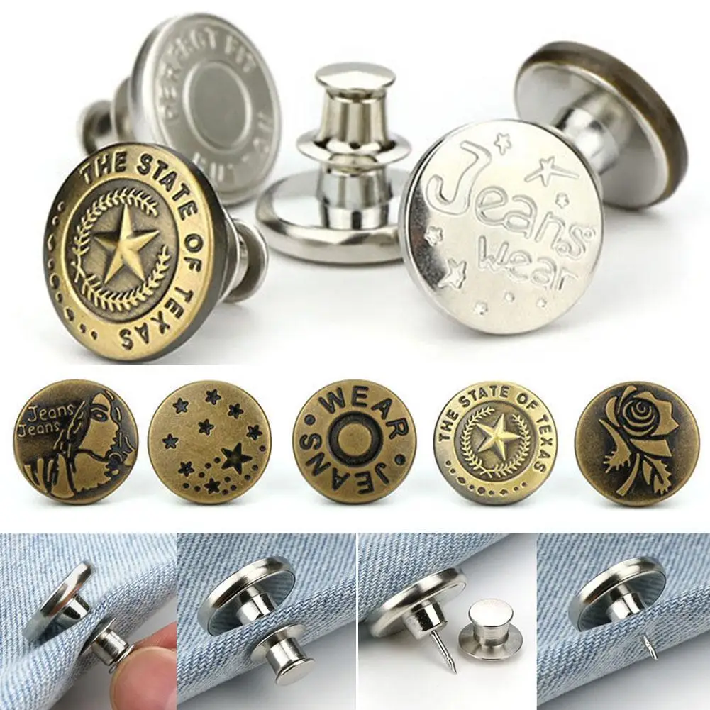 

2 Sets Pants Waist Tightness Adjustment Button Rivet Stud Snap Clasp Closure