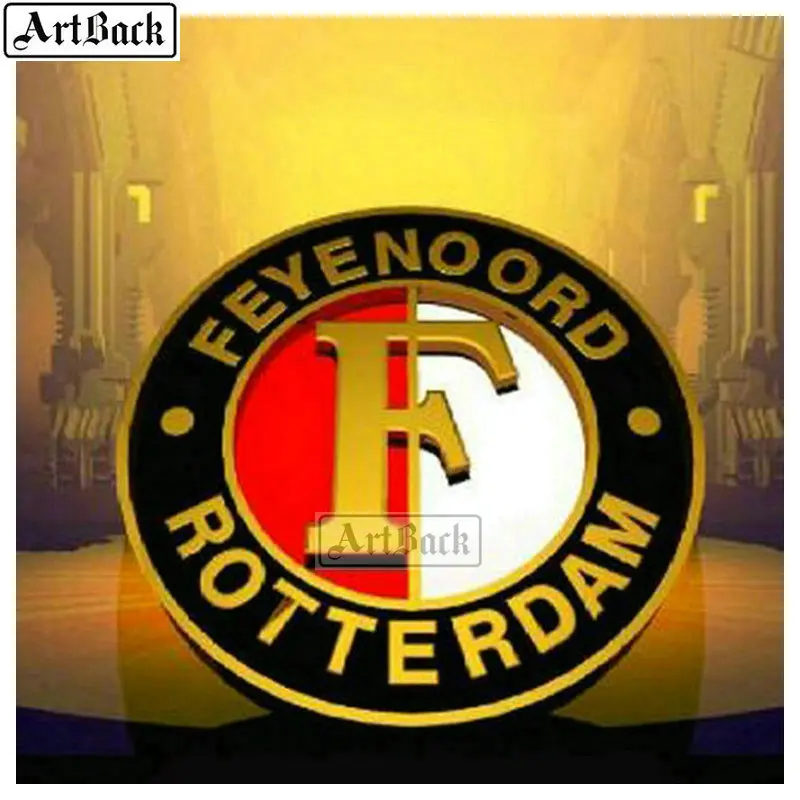 Алмазная картина Feyenoord Роттердам 20x20 см футбольная икона Полная площадь - Цвет: F