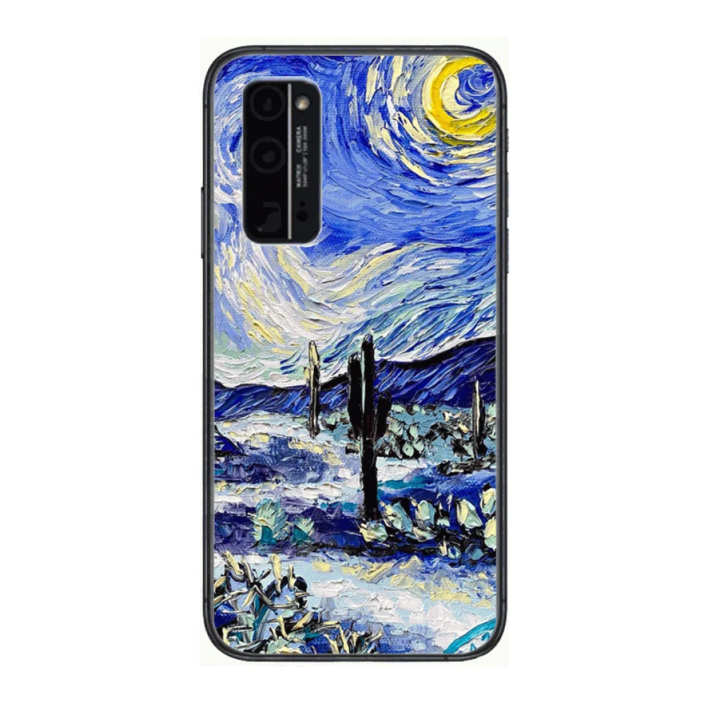 

painting Phone Case Hull For Huawei Honor 8 9 10 20 30 A S Lite Pro 5g i Black Back Soft Cell Cover Pretty