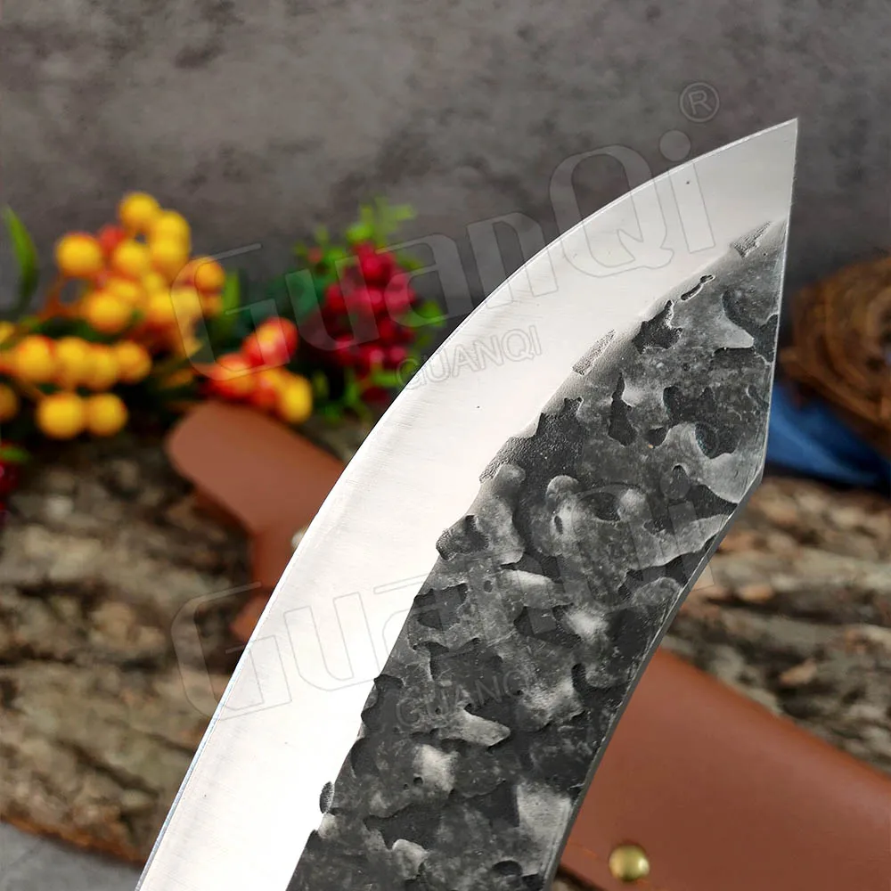 Кованый нож ручной работы универсальный для боя ножи костей кухонный из