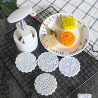6 style roundsquare flower mooncake mold set 100g mid autumn festival diy hand pressure fondant moon cake mould decoration tool