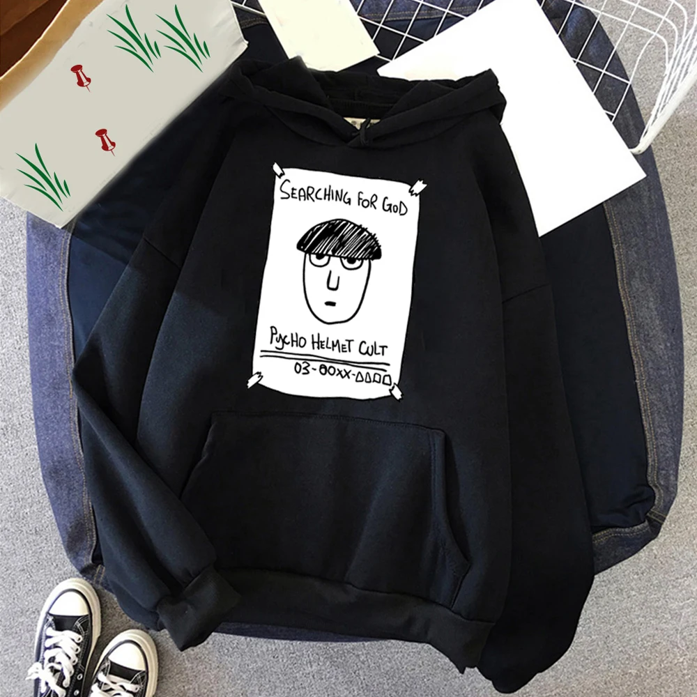 

100%COTTONKawaii Anime Mob Psycho 100 Kageyama Shigeo Hooded Sweatshirt Men Women Fashion Cartoon Mob Winter