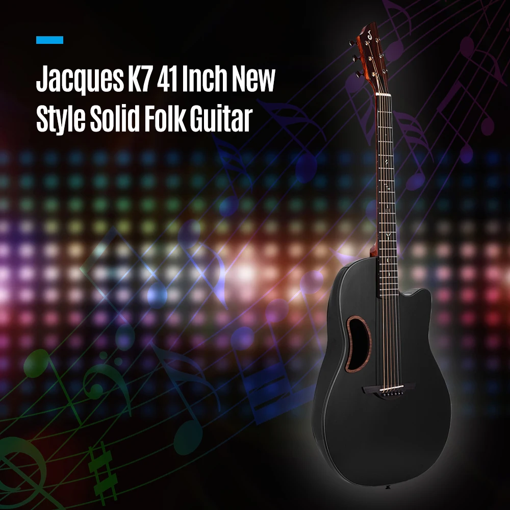 

JACQUES K7 41 Inch New Style Solid Folk Guitar Top Cedar 6 Strings FRP Back and Sides Cut Away Acoustic Guitar with Carrying Bag