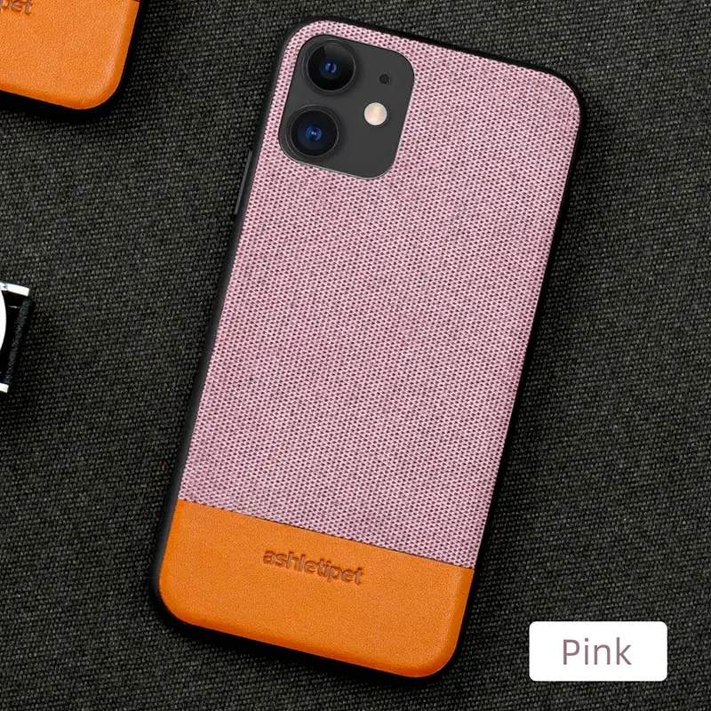 Розовый Мужской тканевый в деловом стиле, магнитный чехол для iphone 11 pro max, противоударный автомобильный чехол-держатель, чехол для iphone 11 pro max 6,5, брезентовый чехол - Цвет: Розовый