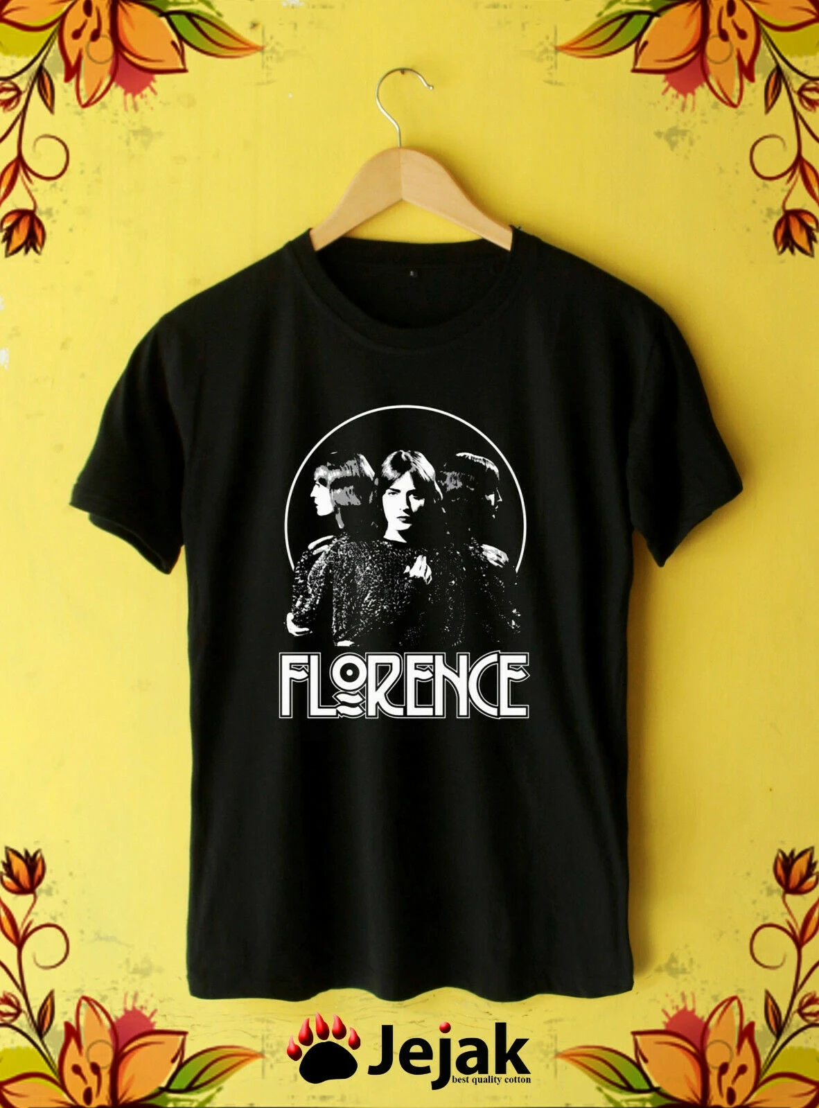 Флоранс велч и машина тройной лица Футболка черный хлопок s xxl|Мужские футболки| |