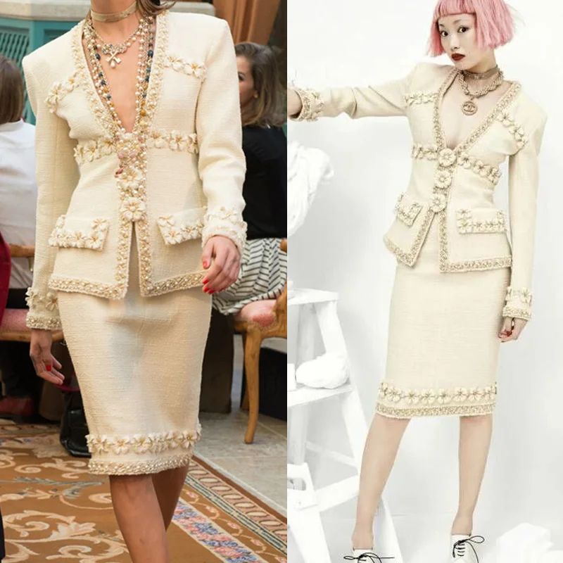 

Пальто новая маленькая ароматная юбка осень-зима заказ жемчужная шерсть твид может быть настроен Размер