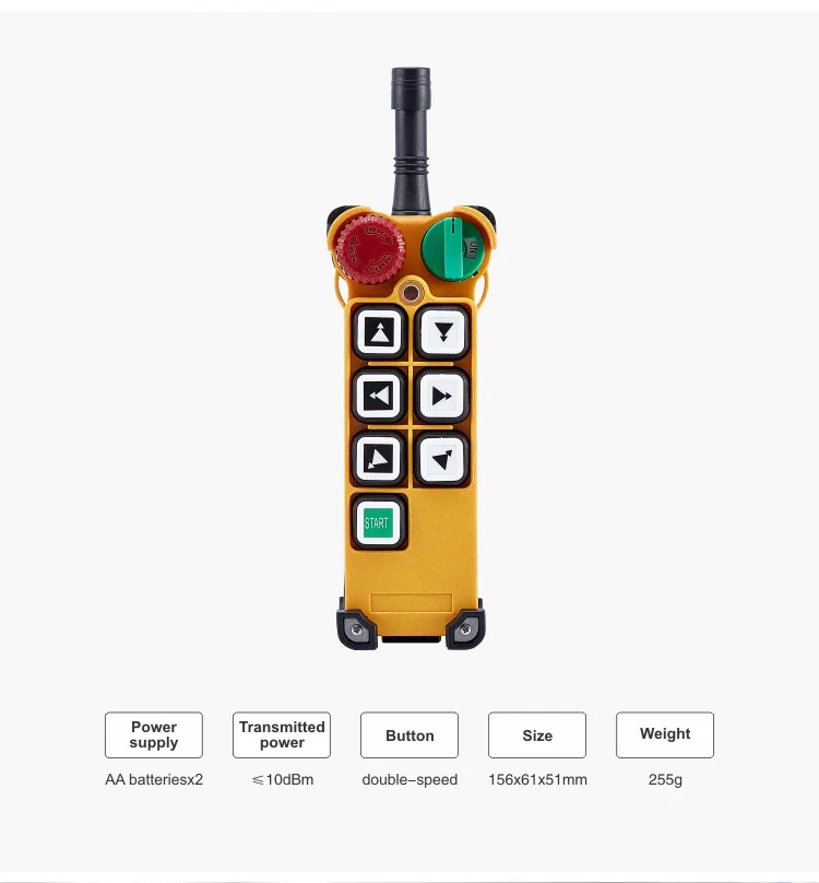 

F24-6D Transmitter of Industrial Remote Control 6 Double Buttons TX UTING TELEcrane TELEcontrol for Truck Hoist Crane