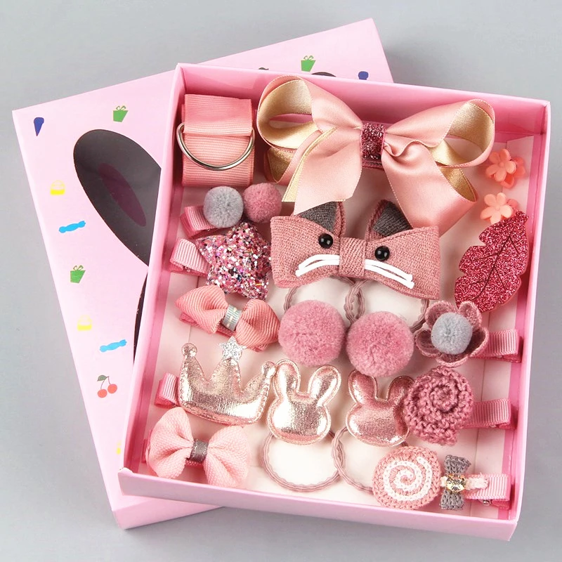 18 шт./компл. подарки коробка детская модная шпилька для волос повязка на голову в