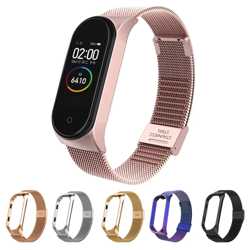 

Ремешок для Xiaomi Mi Band 6 5 4 3 Mi Band, металлический сменный Браслет из нержавеющей стали для Xiaomi Miband 5 4 3