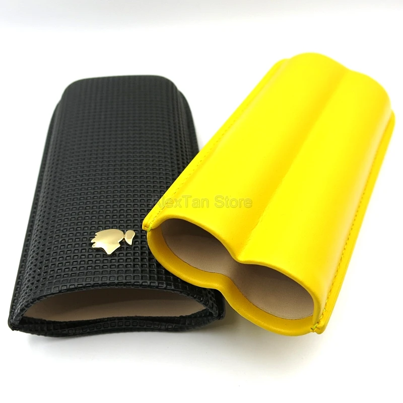 COHIBA брендовый чехол для сигар из углеродного волокна с 2 трубками кожаный