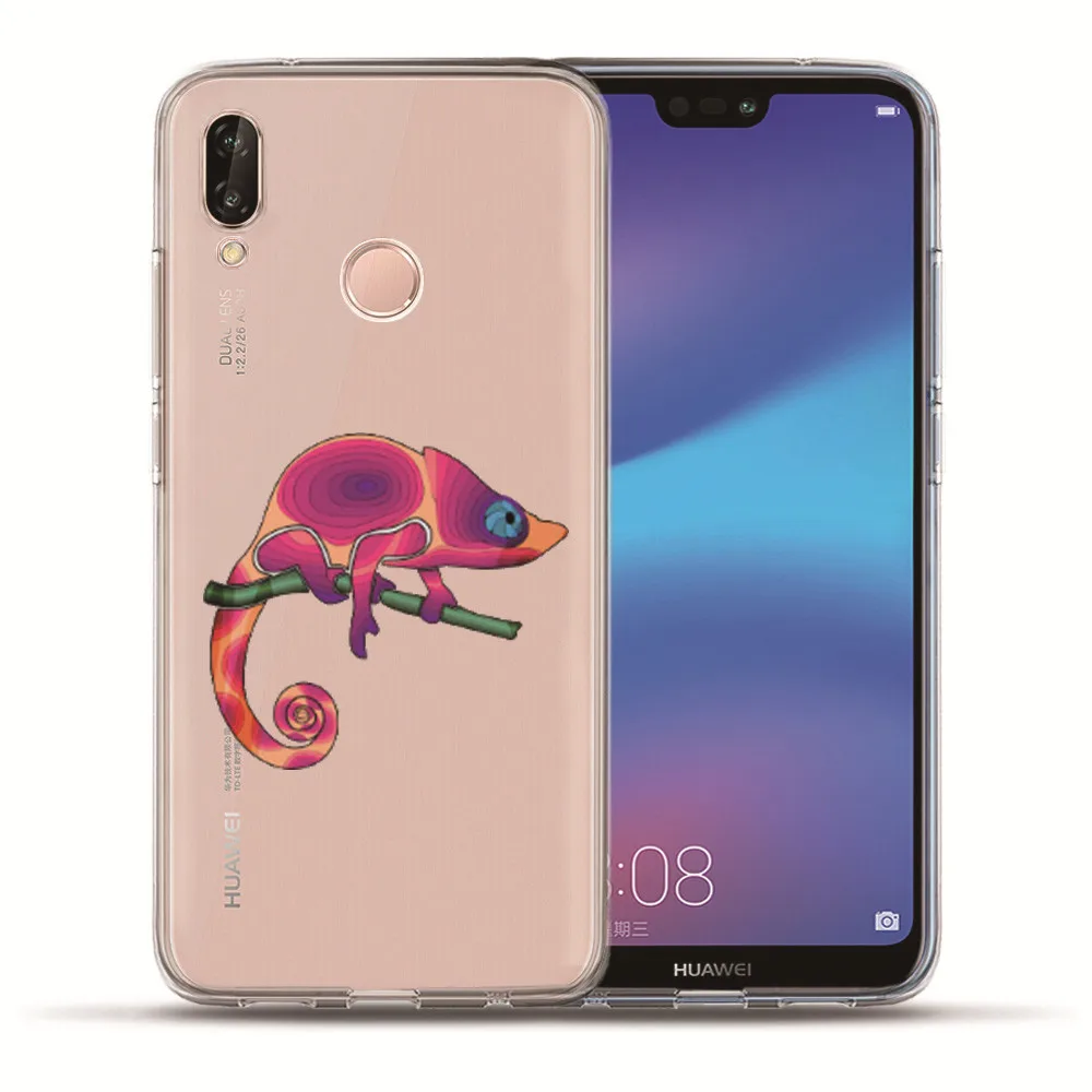 

Chameleon transparent For Huawei P20 Pro Lite P30 P9 P8 P10 Honor 8X 9X 10 20i Cover Etui Funda Capa Shell Capinha Pattern Case