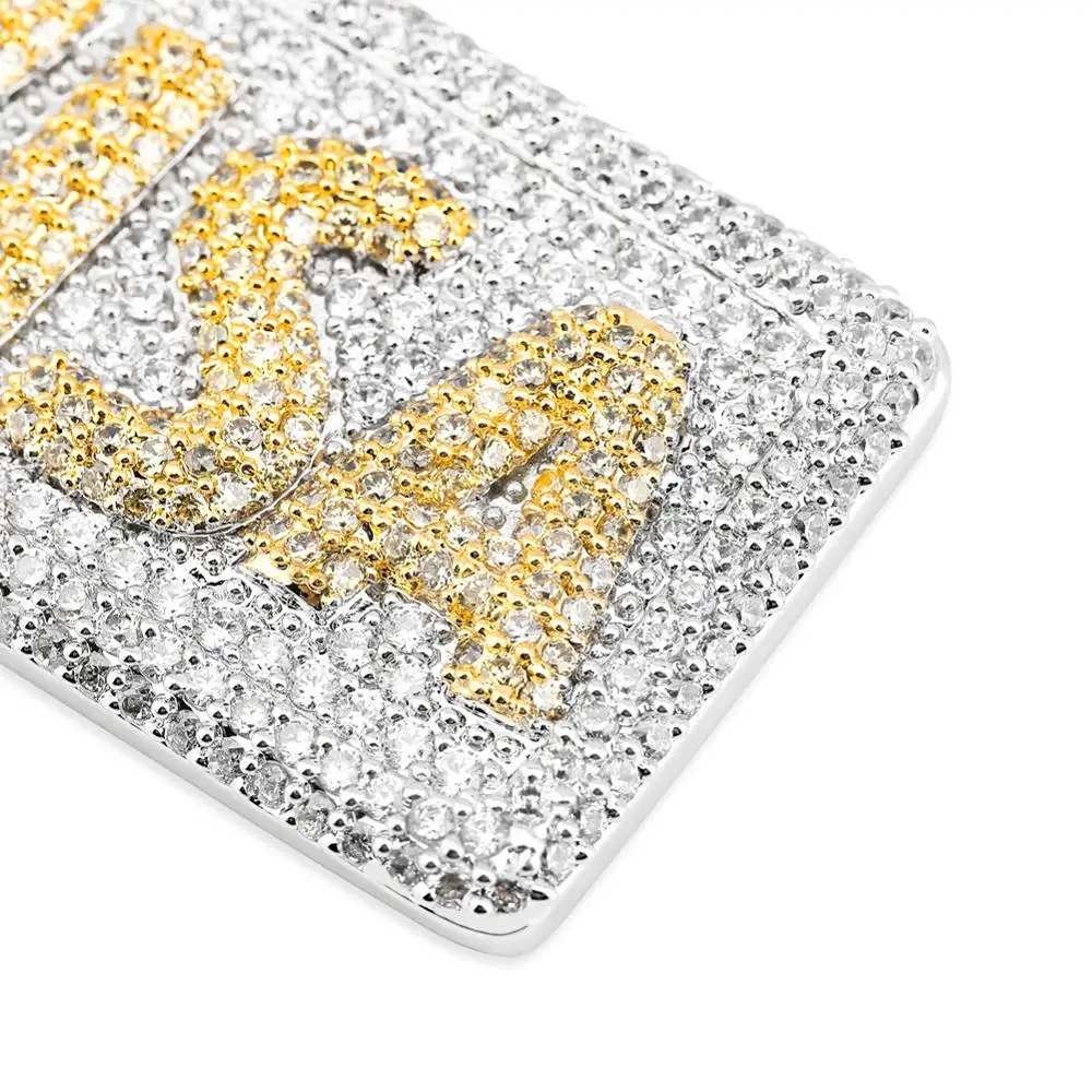 Кулон JINAO унисекс из кубической циркониевой цепи кулон в стиле хип-хоп с