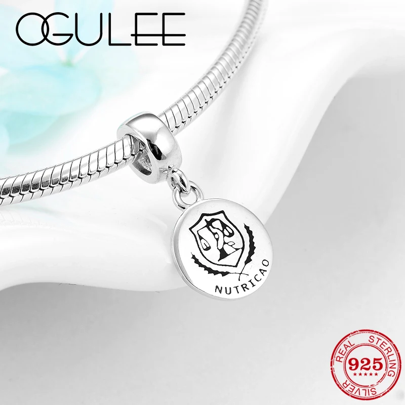 Новый питательный логотип из стерлингового серебра 925 пробы изящные подвески