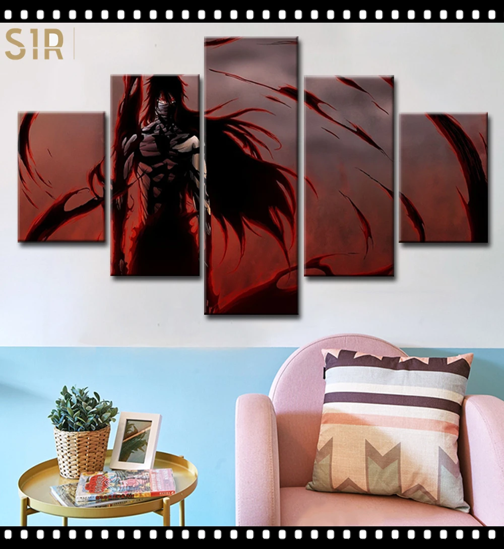 

Bleach Wall Art 5 Pieces Canvas Painting Poster Pictures Home Decor Living Room HD Printed Game Poster Anime Wall Art