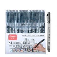 612pcs set black pigment liner neelde water proof micron pentip art pen marker pen fine liner sketching hook for manga