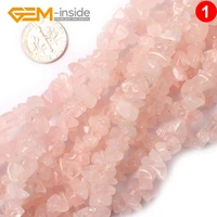free shipping 6 7mm pink rose quartzs natural stone chips loose beads for jewelry making strand 34 diy necklace gem inside
