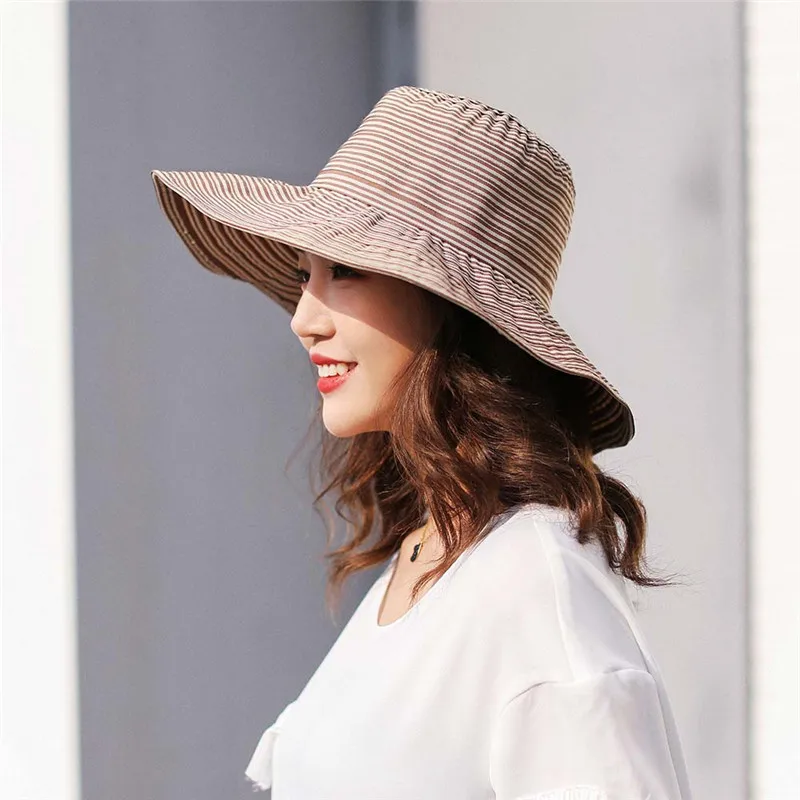 Солнцезащитные шляпы 2020 новая пляжная кепка шляпа от солнца Складная полосатая