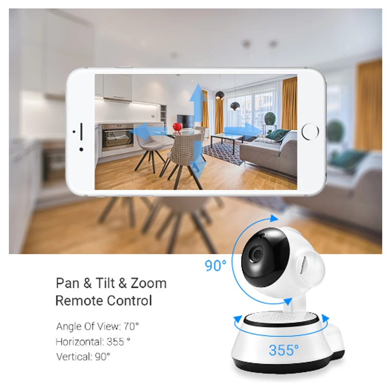 Домашняя IP камера безопасности Беспроводная умная WiFi Wi Fi аудио запись наблюдения