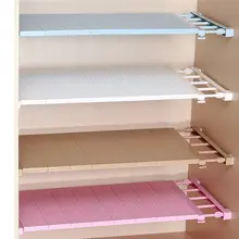 Adjustable Closet Organizer Nail-free Stretching Wardrobe Layered Separated Shelves Bathroom Kitchen Cabinet Storage Rack Holder