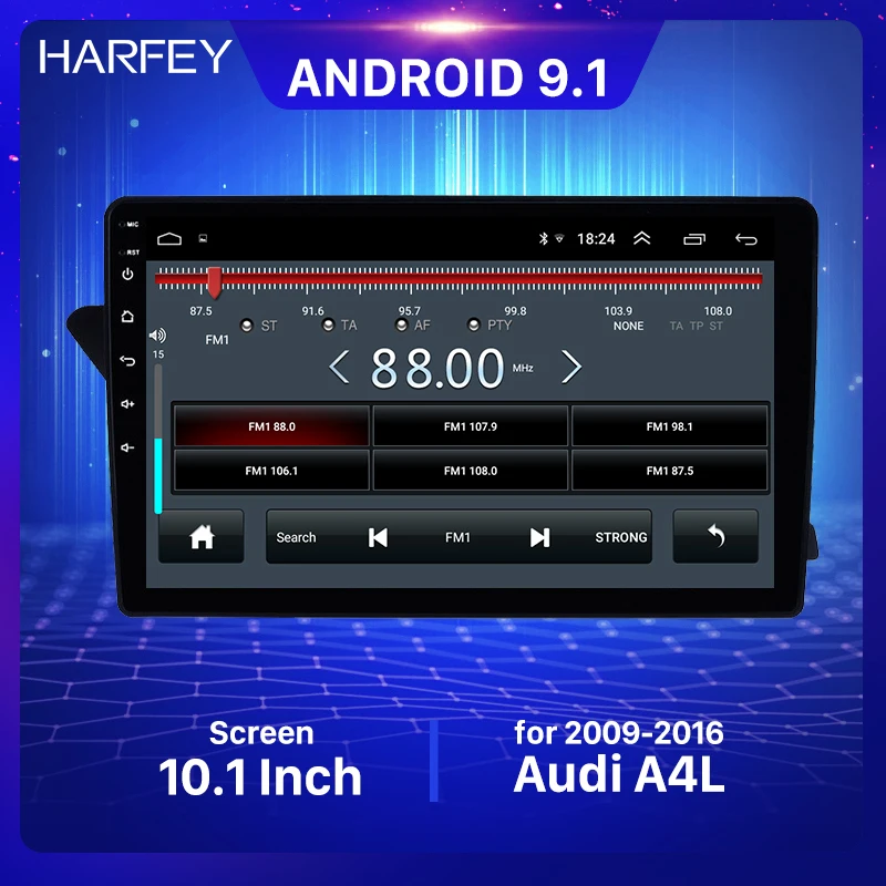 Harfey 10 1 &quotGPS Navi HD тачскрин радио Android 9 для Audi A4L 2009 2016 с Bluetooth USB WIFI AUX поддержка DVR SWC