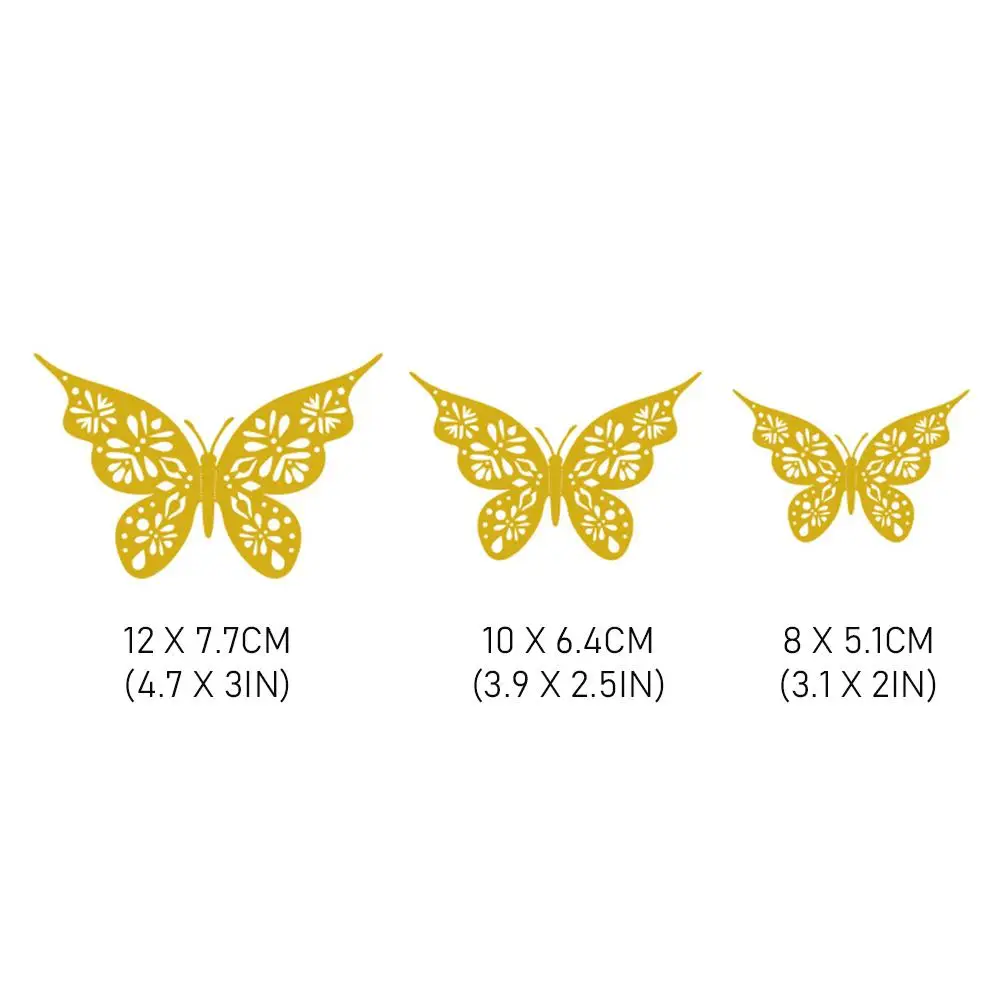 12 шт. картонные бабочки для украшения стен спальни ванной | Дом и сад