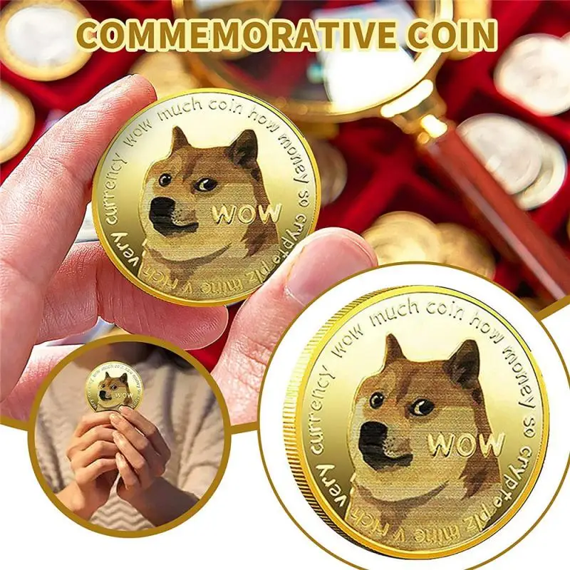 

1 Pcs Creative Souvenir Gold Plated Coin Three-dimensional Relief Shiba Inu Collectible Gift Coin Art Collection Commemorative