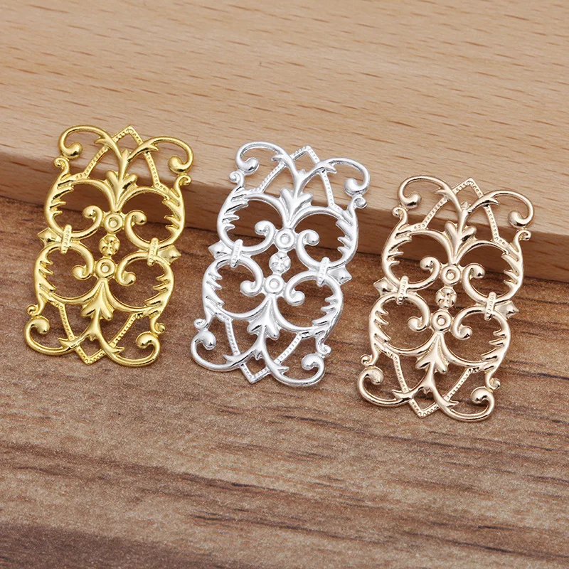 100 шт. медные листы с цветочным узором 15 х25 мм 7 цветов | Украшения и аксессуары