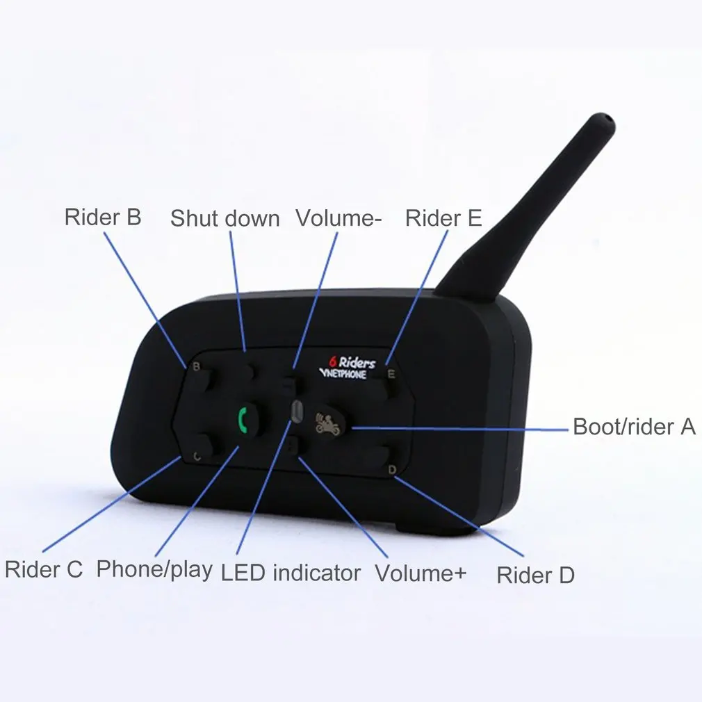 

V6-1200 Motorcycle Intercom Wireless Helmet Headset Meter Bluetooth Moto Rcycle Helm Intercom Headsets Communicator