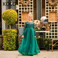 jonany emerald green princess flowergirl dresses appliques bow ball gown birthday pageant robe de demoiselle first communion