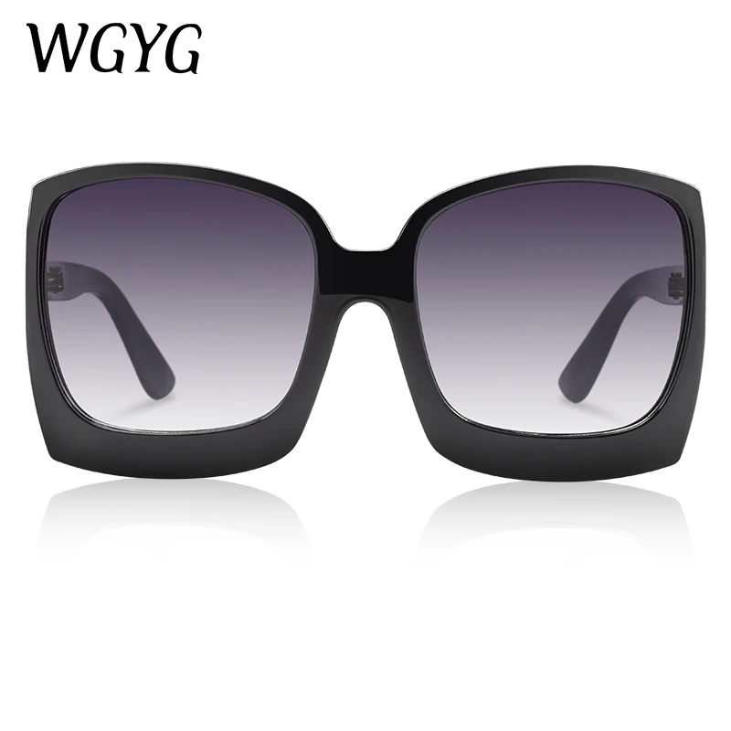 

WGYG Fashion Oversized Women Sunglasses Brand Designer Plastic Female Big Frame Gradient Sunglasses UV400 gafas de sol mujer